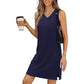 Architektonische Eleganz trifft Alltagstauglichkeit-Trägerkleid im Mini-Look mit V-Ausschnitt für Damen